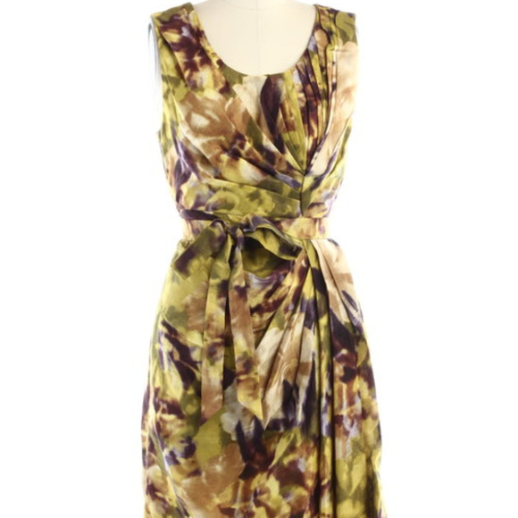 BHLDN Anthropologie Starburst Floral Silk Dress - Picture 5 of 8